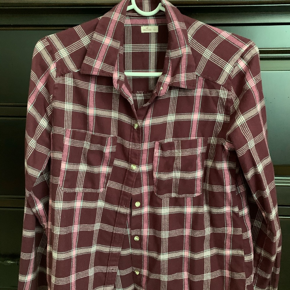 Hollister Soft Red/Pink/White Flannel